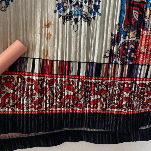 Valerie Stevens Womens Multicolor Vibrant Paisley Boho Blouse Tunic Top Size XL - Picture 5 of 9